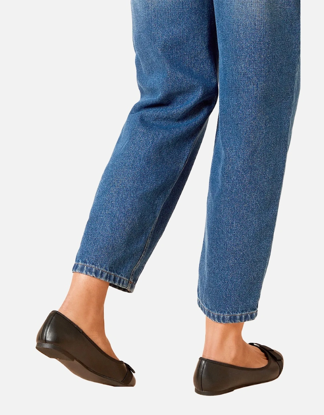 Womens/Ladies Paris Bow Detail Wide Ballerina Flats