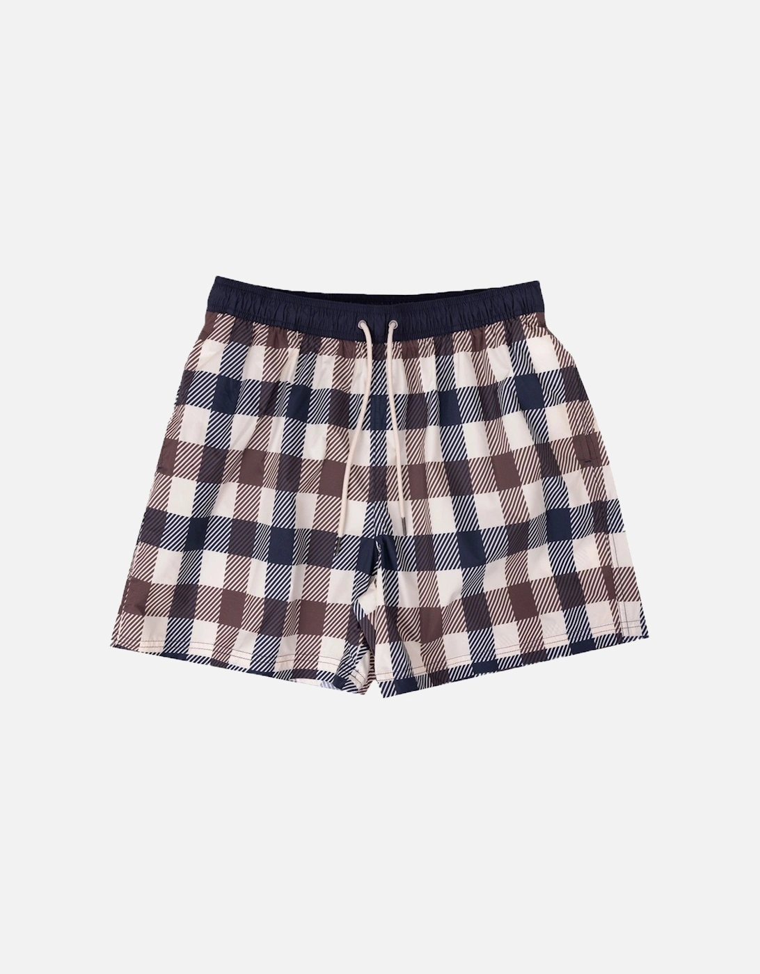 Aquascutum Men's Navy Macro Iconic Volley Swim Shorts Club Check - : 32/32 Size M