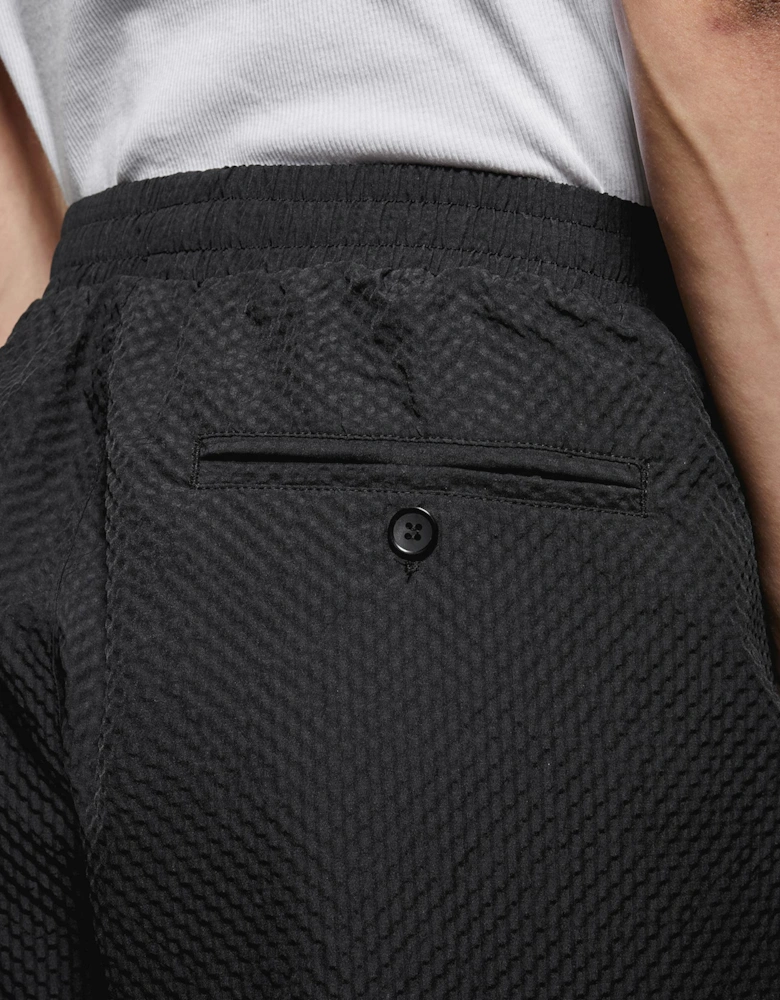 Seersucker Wide Leg Trousers