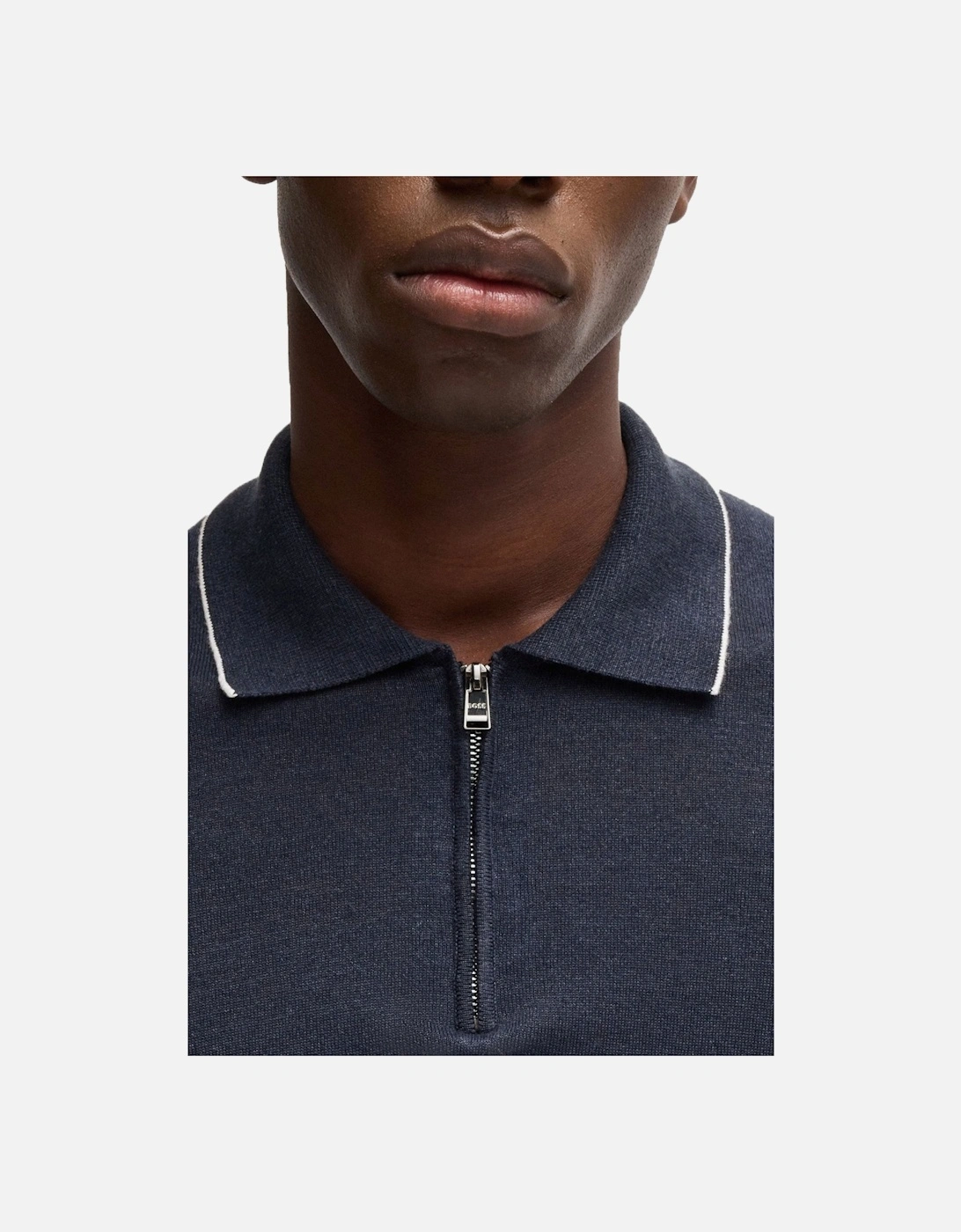 Boss Black H-Jiovanotto Half Zip Polo Shirt Dark Blue