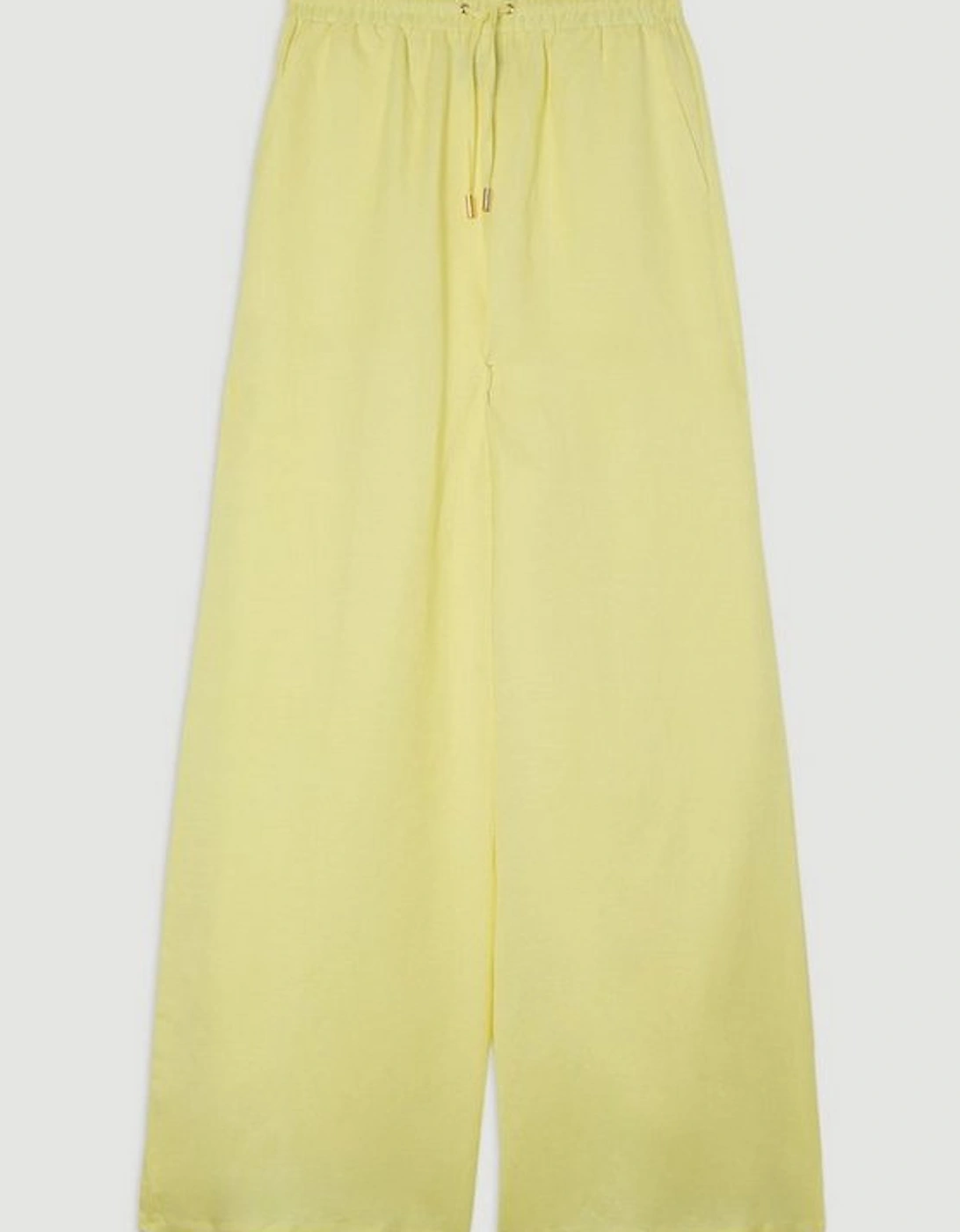 Viscose Linen Tie Waist Woven Trouser