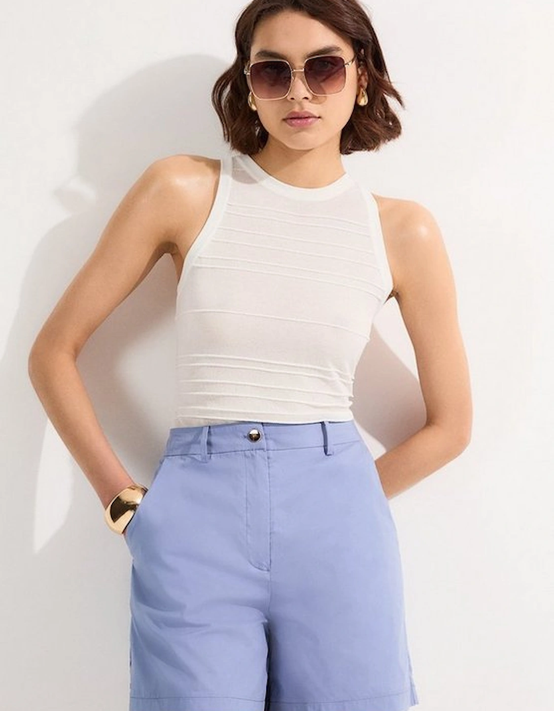 Cotton High Waisted Woven City Short, 4 of 3
