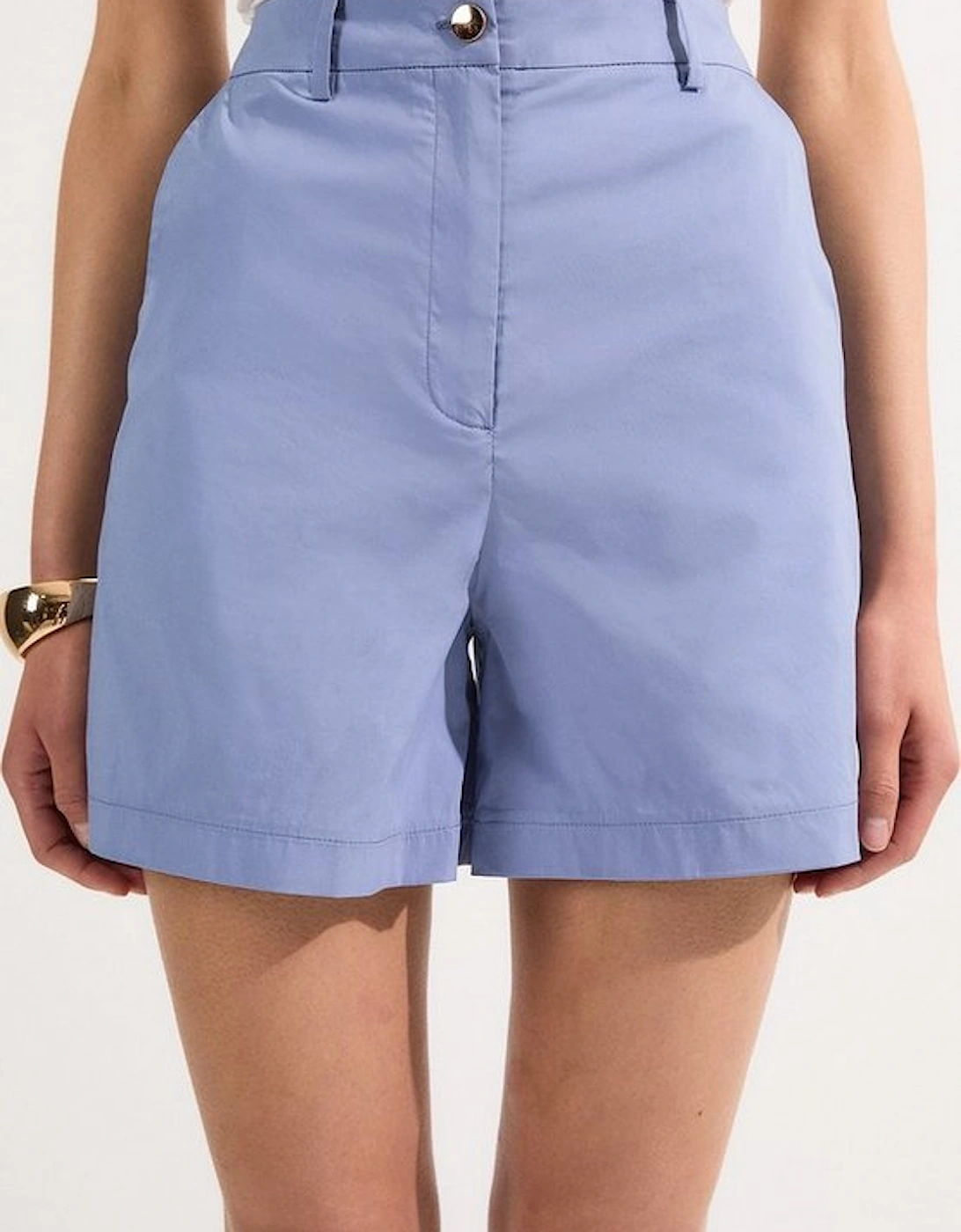 Cotton High Waisted Woven City Short