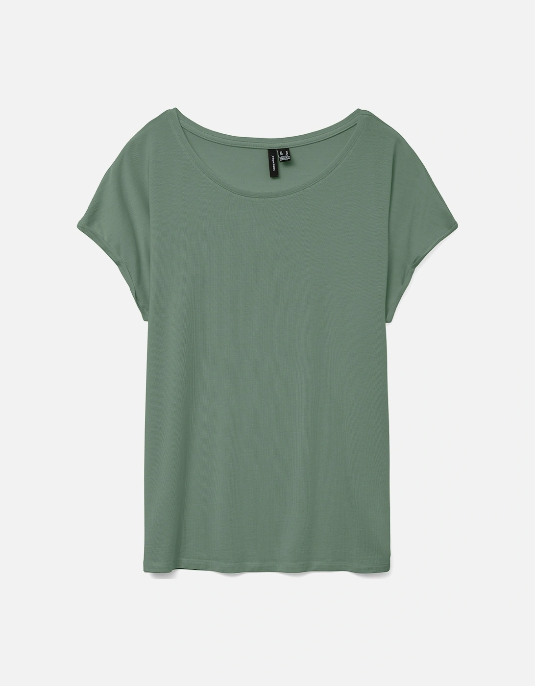 Ava Plain Short Sleeve Top Hedge Green