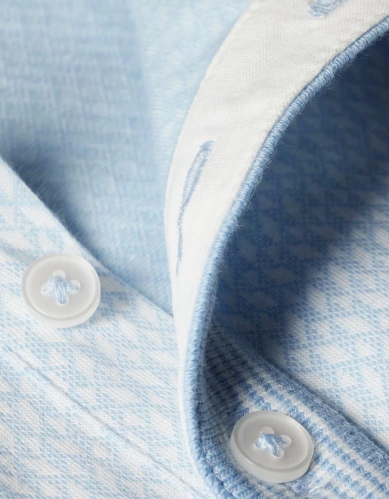 Geo Mercerised  Polo Shirt - Light Blue