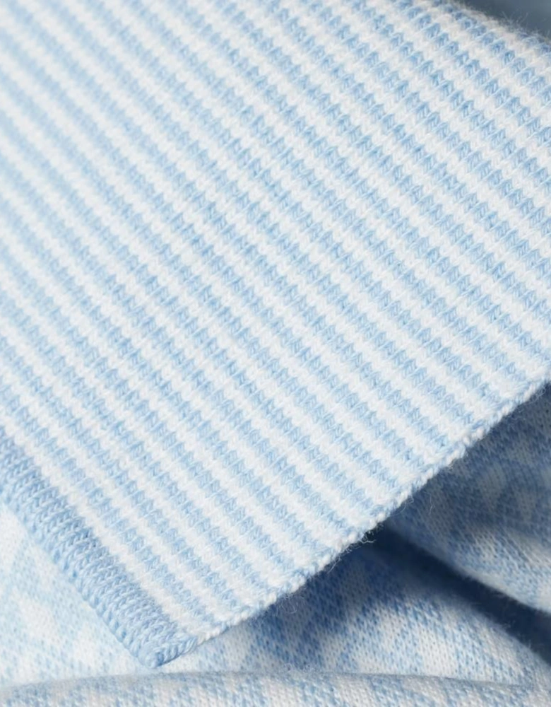 Geo Mercerised  Polo Shirt - Light Blue