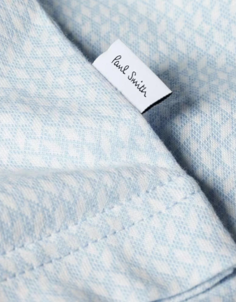 Geo Mercerised  Polo Shirt - Light Blue