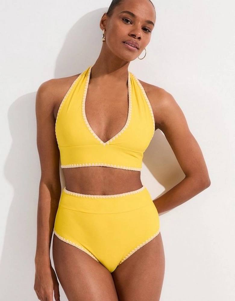 Stitch Detail Plunge Bikini Top