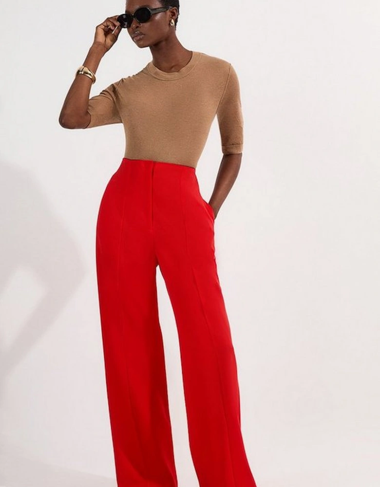 Tailored Drape High Waist Wide Leg Trousers