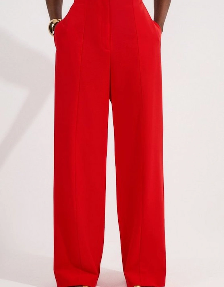 Tailored Drape High Waist Wide Leg Trousers