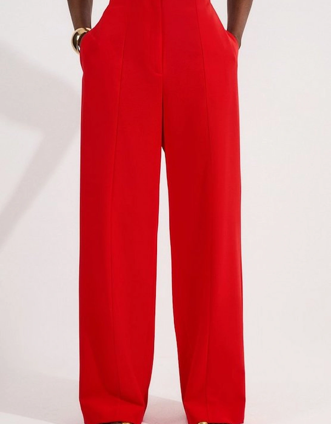 Tailored Drape High Waist Wide Leg Trousers