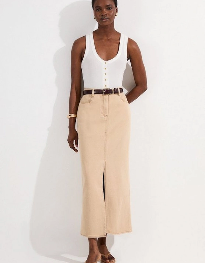 Denim Maxi Skirt