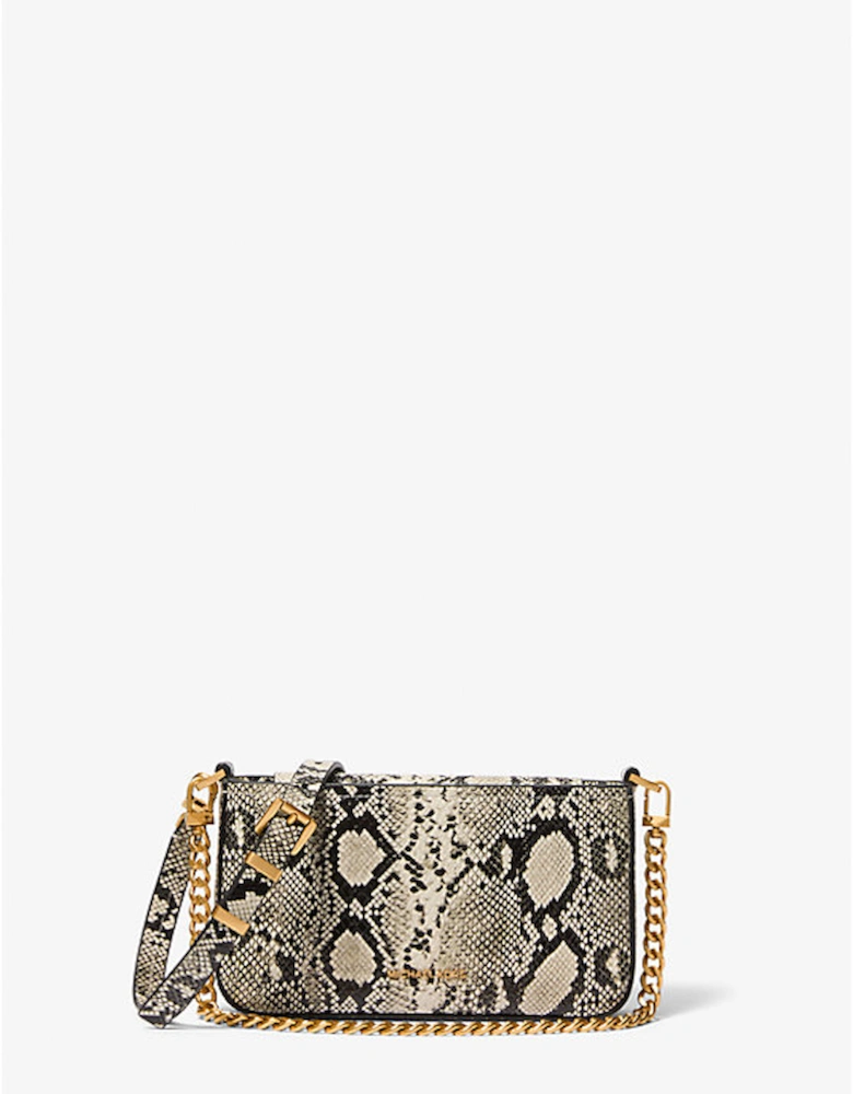 Bryant Small Snake Embossed Leather Convertible Pochette