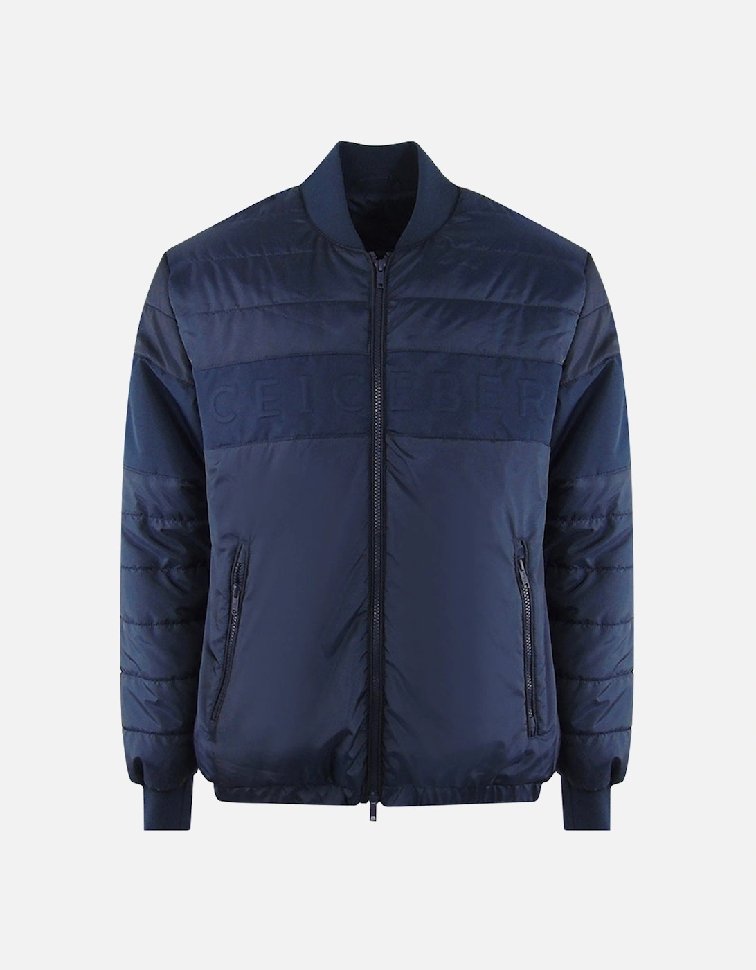 Plain Padded Navy Blue Bomber Jacket, 3 of 2