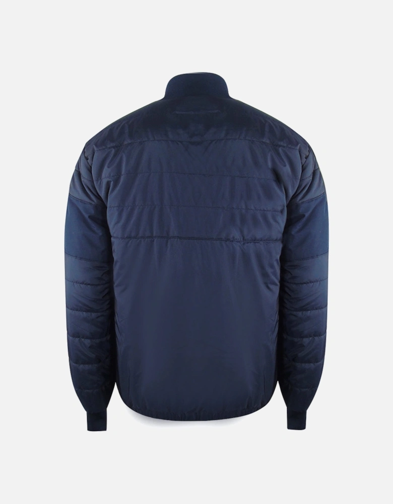 Plain Padded Navy Blue Bomber Jacket