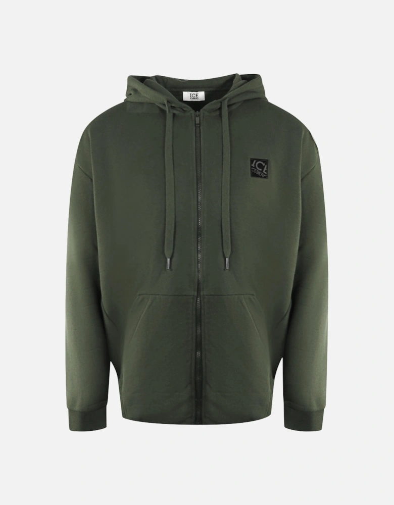 Small Block Logo Green Zip-Up Hoodie