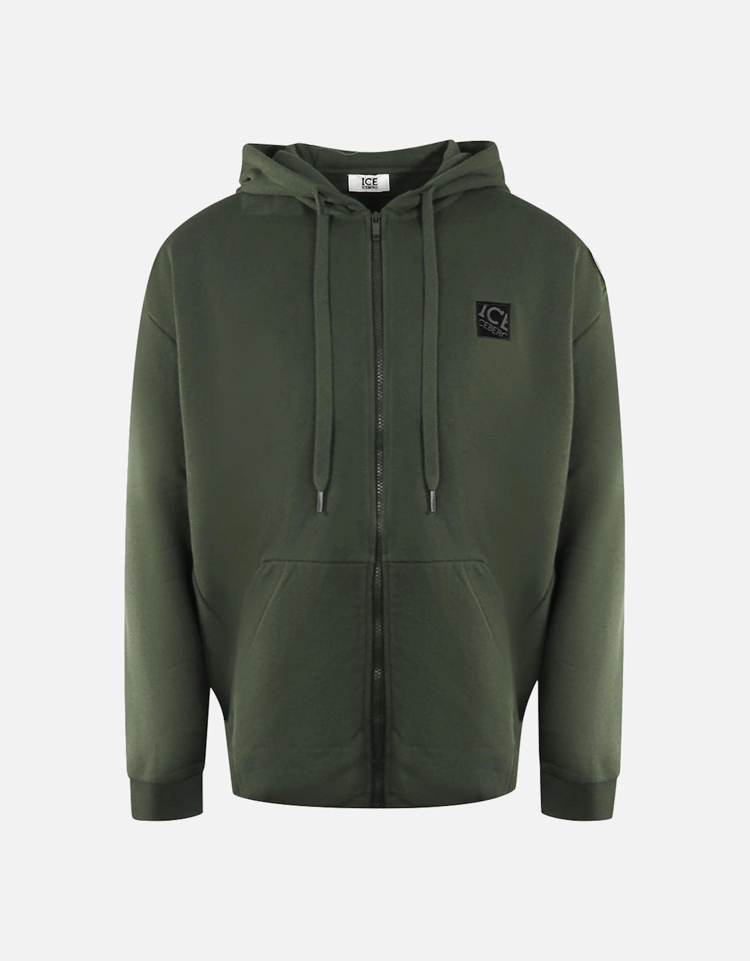 Small Block Logo Green Zip-Up Hoodie