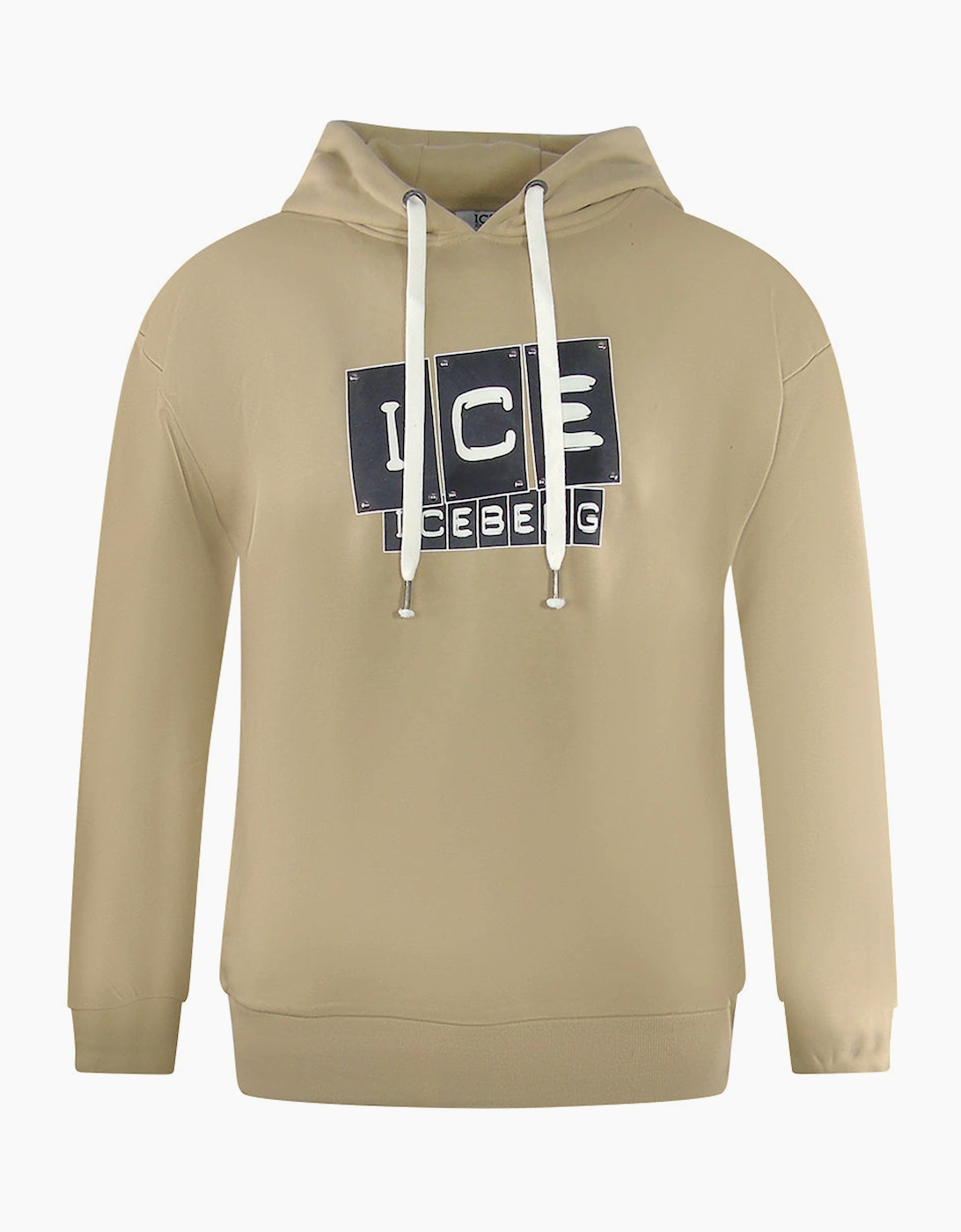 Iceberg Men's Ice Iceberg Bold Blocked Logo Beige Hoodie - Tan