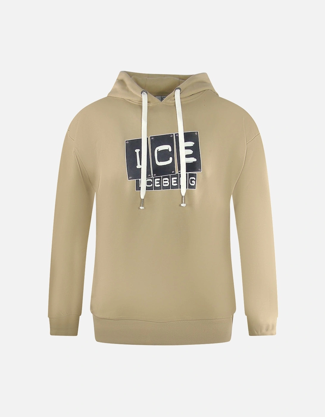 Bold Blocked Logo Beige Hoodie, 3 of 2