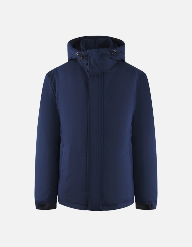 Plain Hooded Navy Blue Jacket