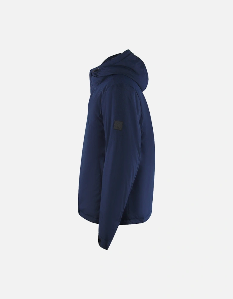 Plain Hooded Navy Blue Jacket