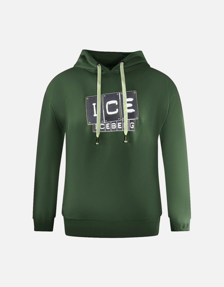 Bold Blocked Logo Green Hoodie