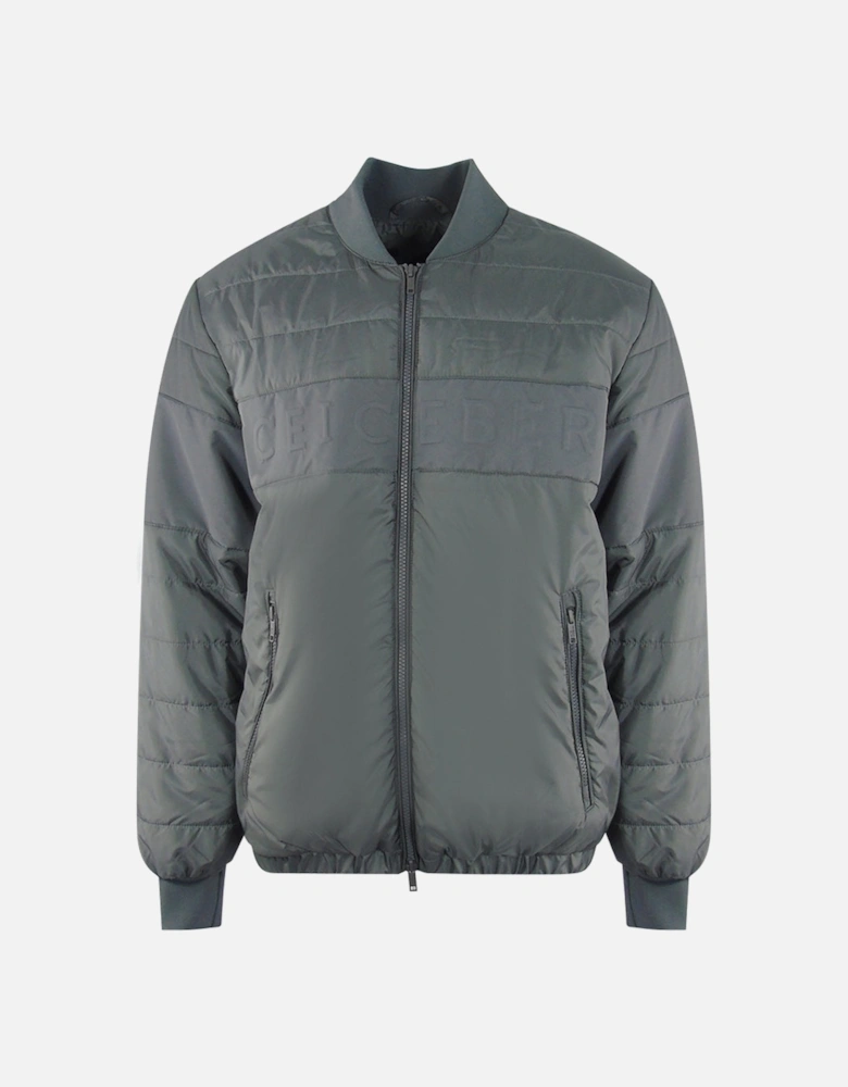 Plain Padded Grey Bomber Jacket