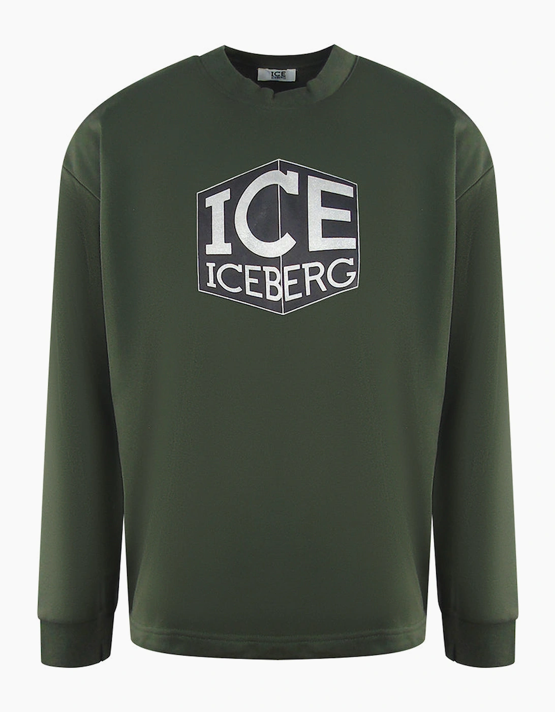 Iceberg Men's Green Ice Cubed Logo Sweatshirt  38 M