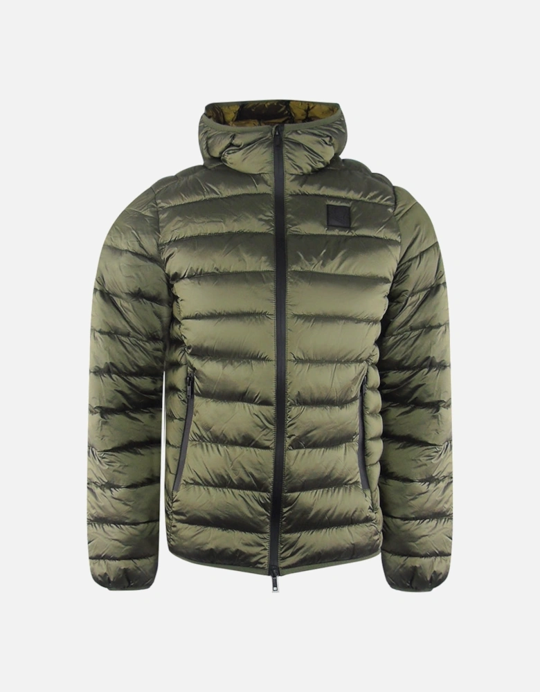 Plain Padded Dark Shiny Green Jacket