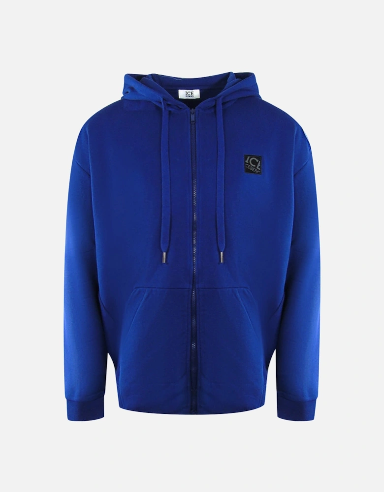 Small Block Logo Blue Zip-Up Hoodie