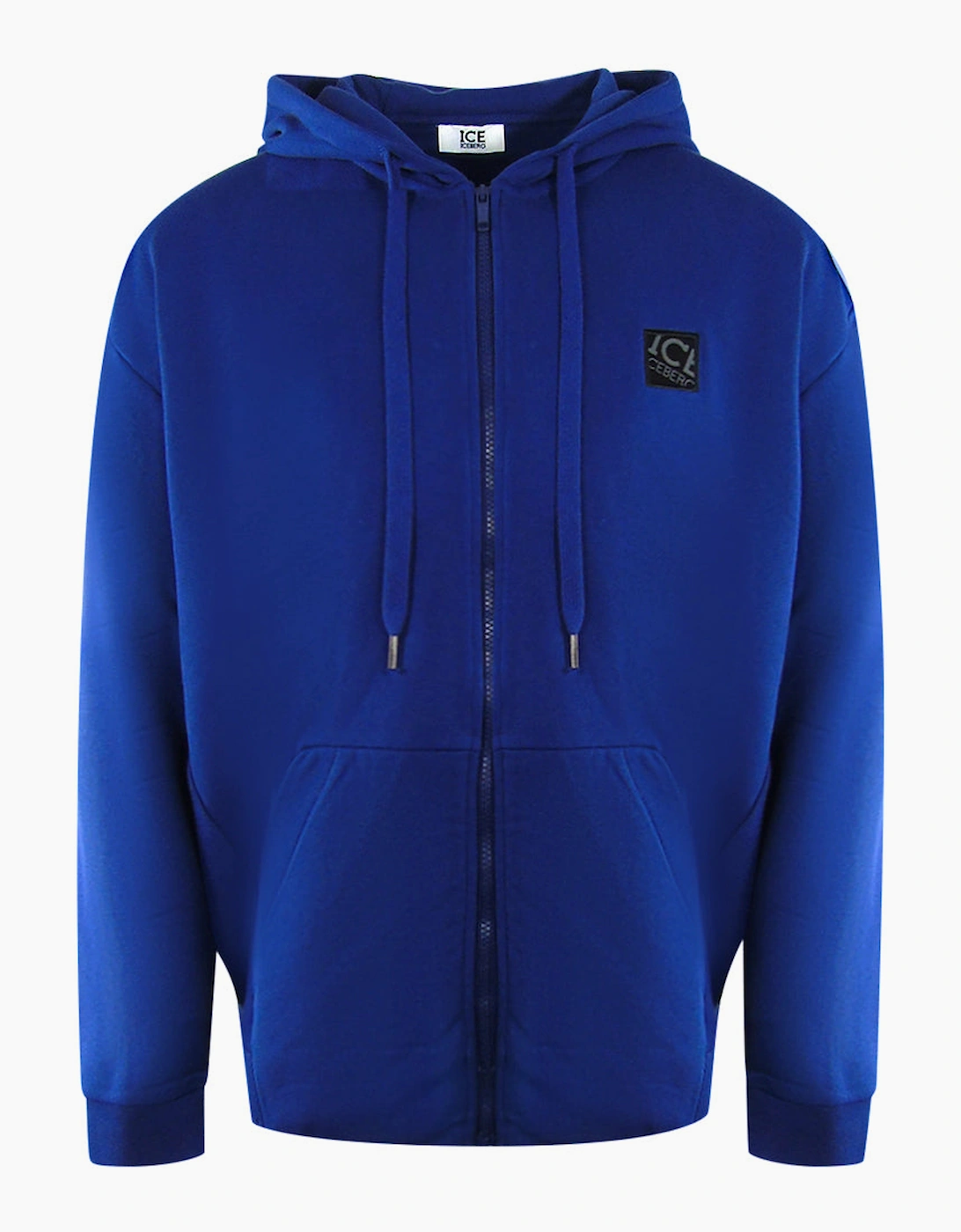 Iceberg Men's Ice Iceberg Small Block Logo Blue Zip-Up Hoodie