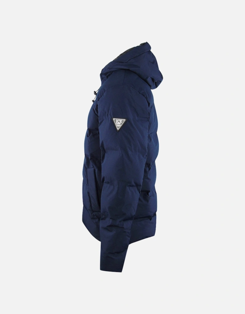 Plain Hooded Navy Blue Jacket