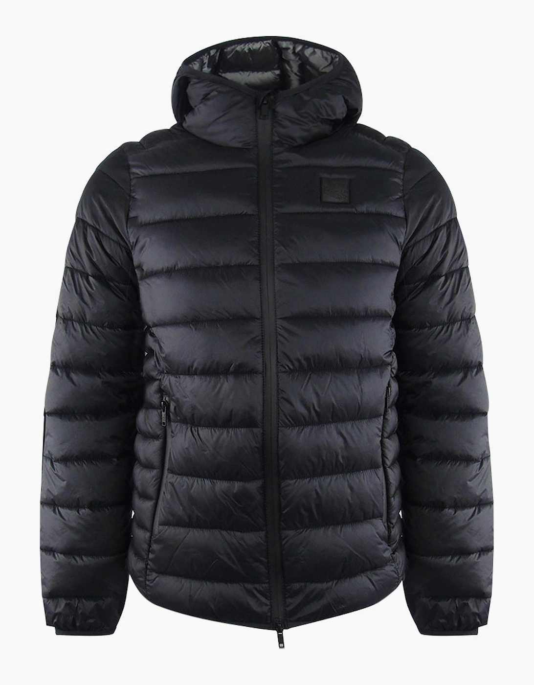 Men's Ice Iceberg Hooded Padded Black Jacket - Size: 42/Regular