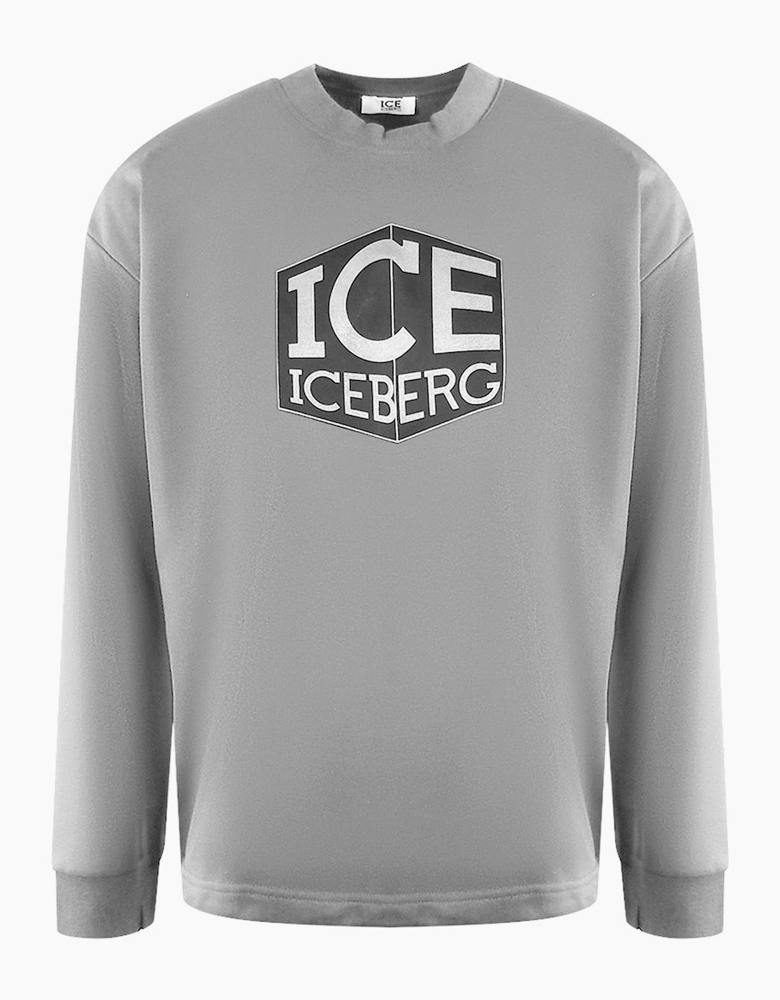 Iceberg Men's Grey Ice Cubed Logo Sweatshirt  36 S