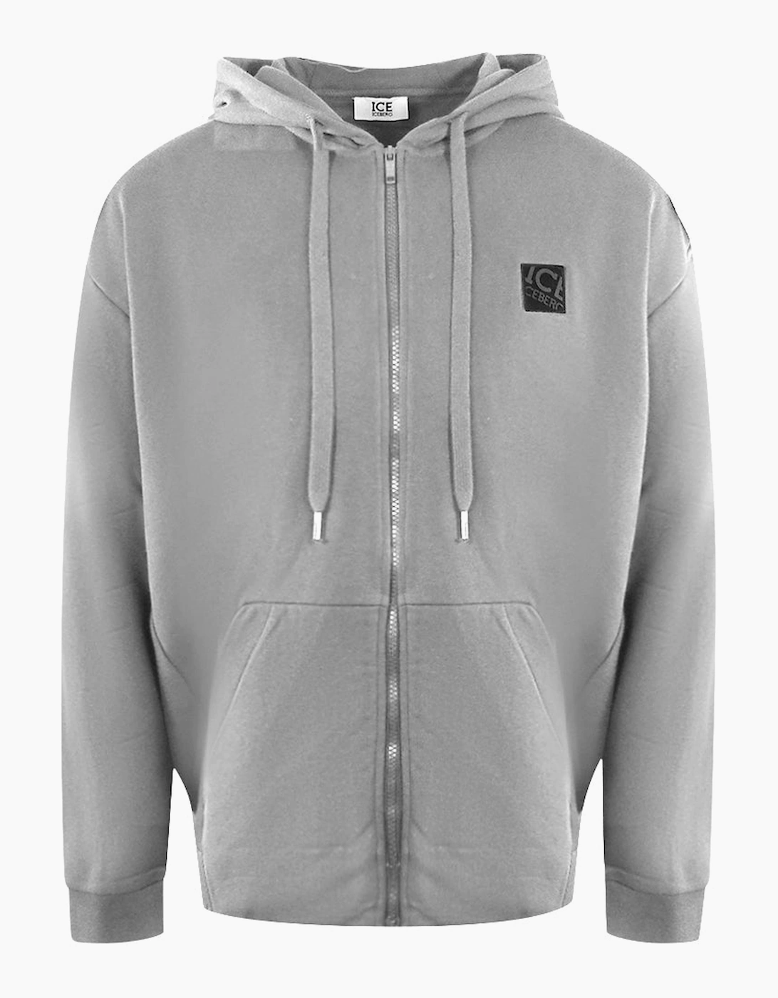 Iceberg Men's Ice Iceberg Small Block Logo Grey Zip-Up Hoodie