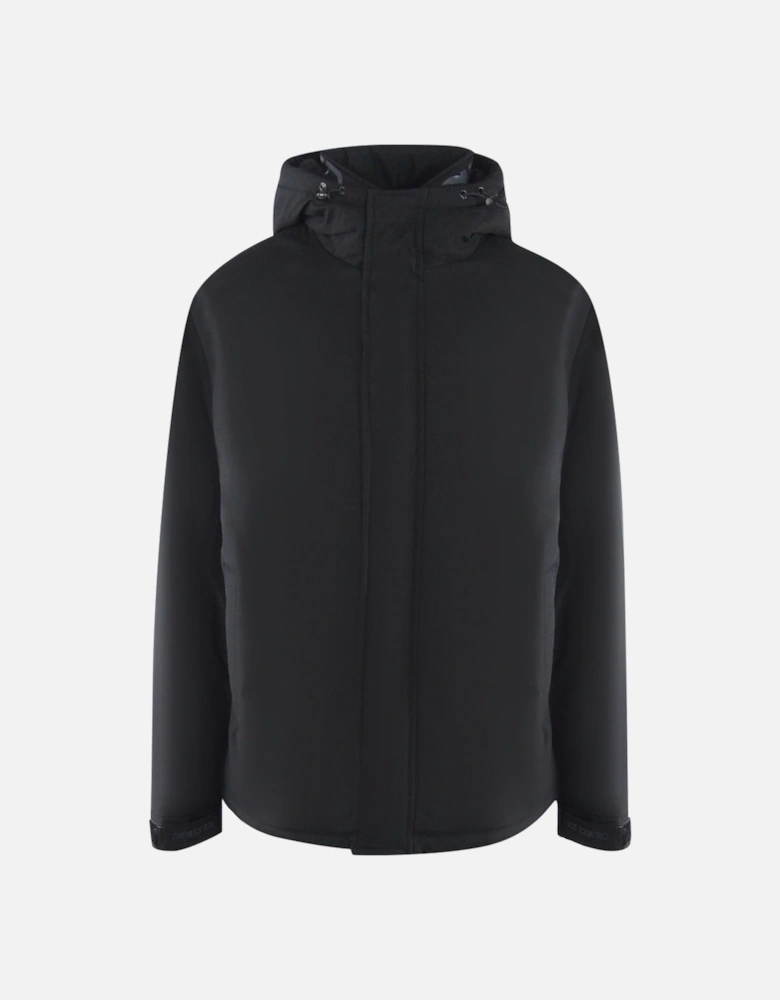 Plain Hooded Black Jacket