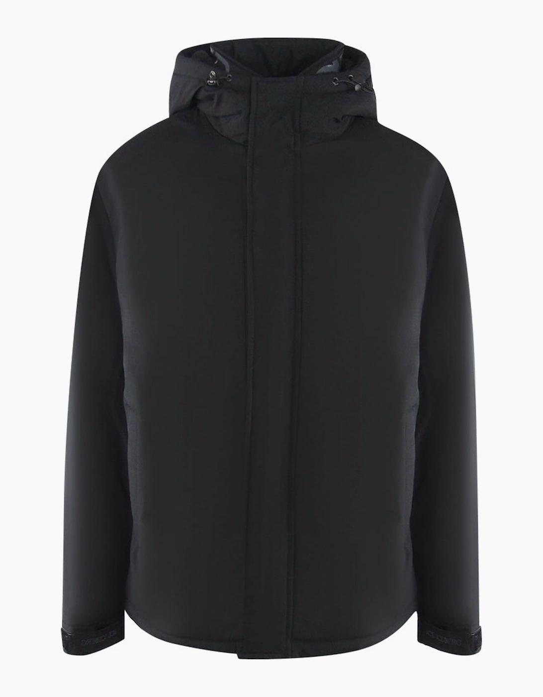 Iceberg Men's Black Ice Plain Hooded Jacket  38/Regular M