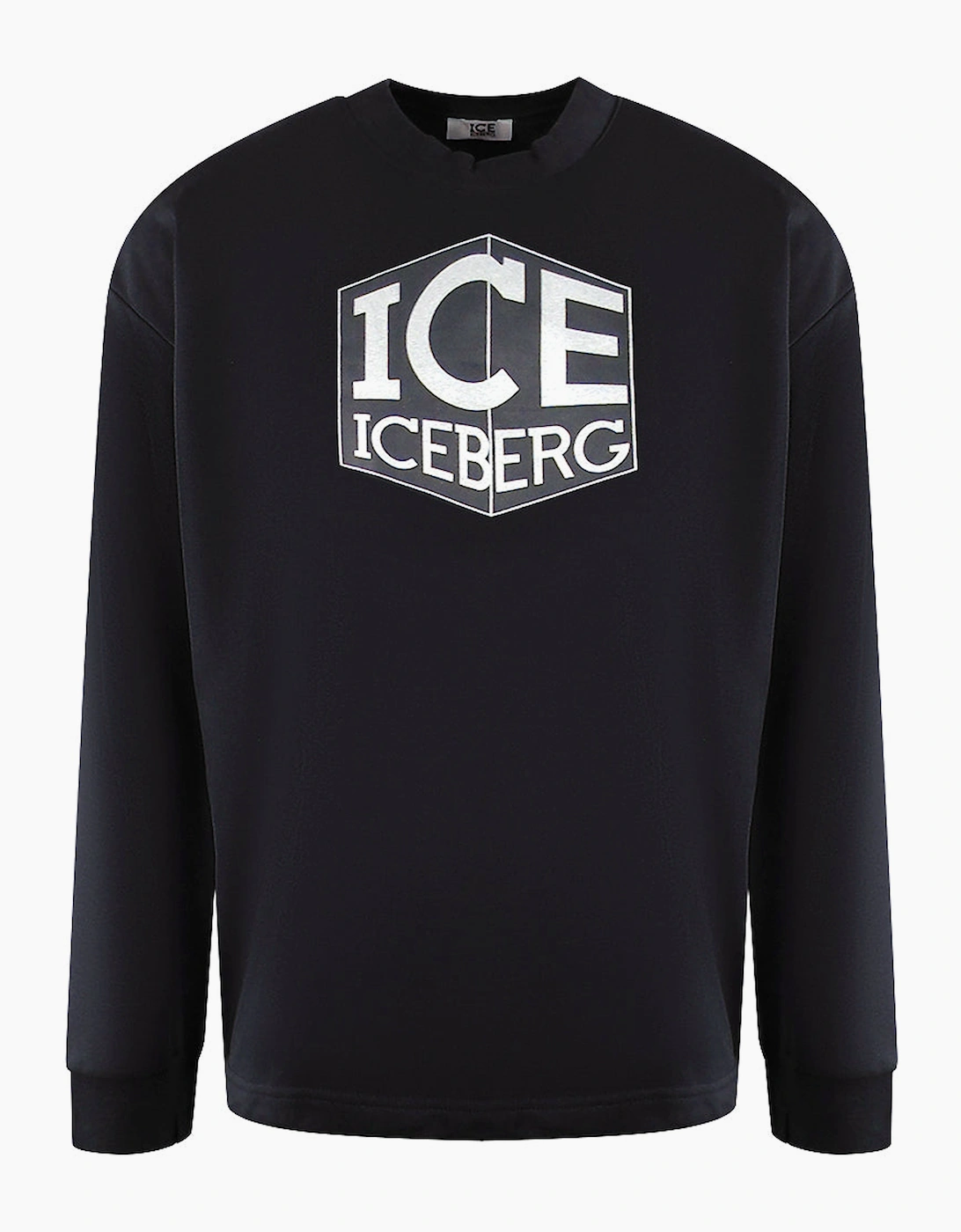 Iceberg Men's Black Ice Cubed Logo Sweatshirt  36 S