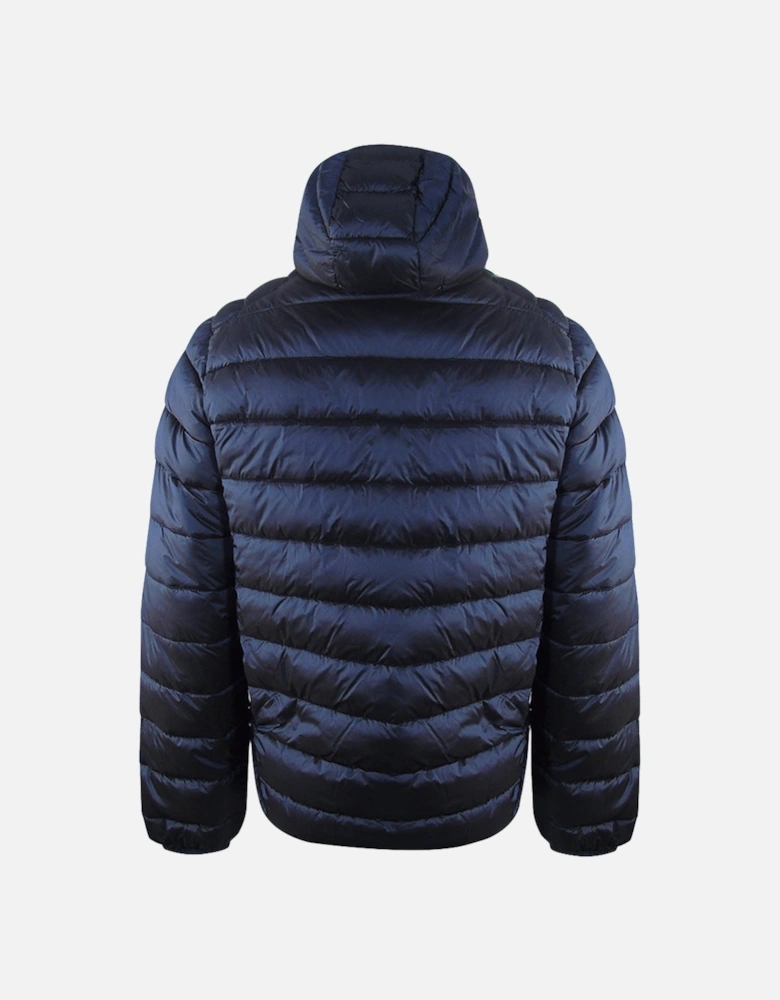 Plain Padded Hooded Dark Navy Blue Jacket