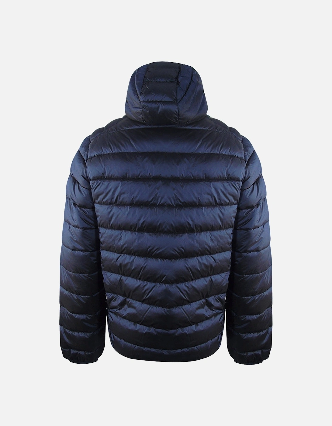 Plain Padded Hooded Dark Navy Blue Jacket