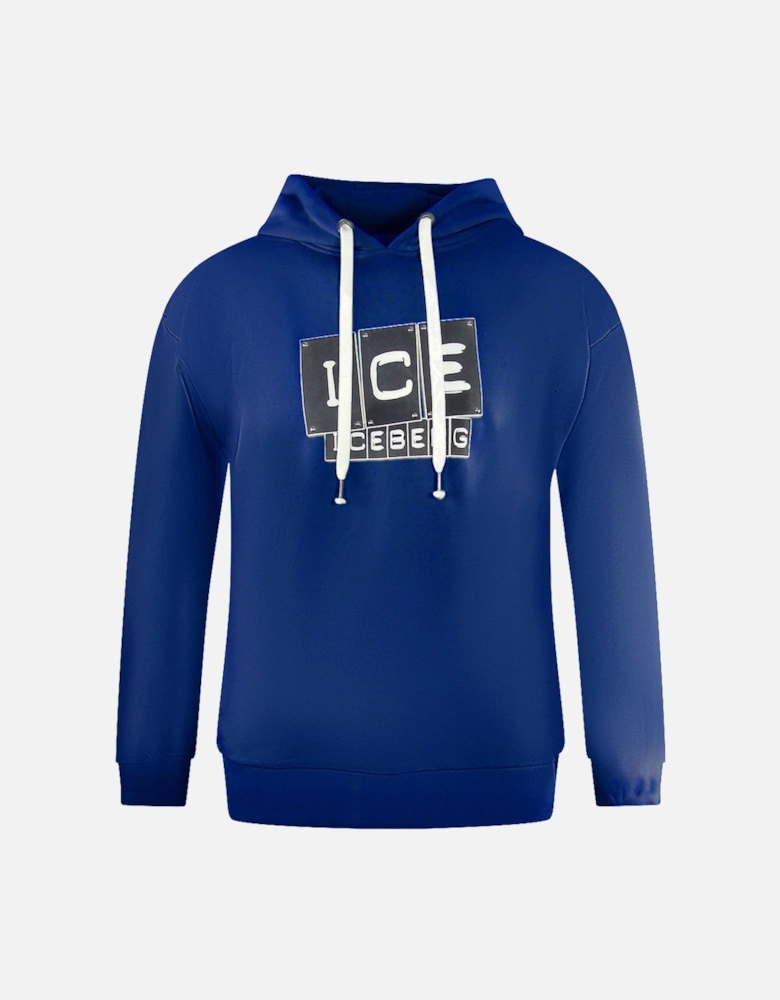 Bold Blocked Logo Blue Hoodie