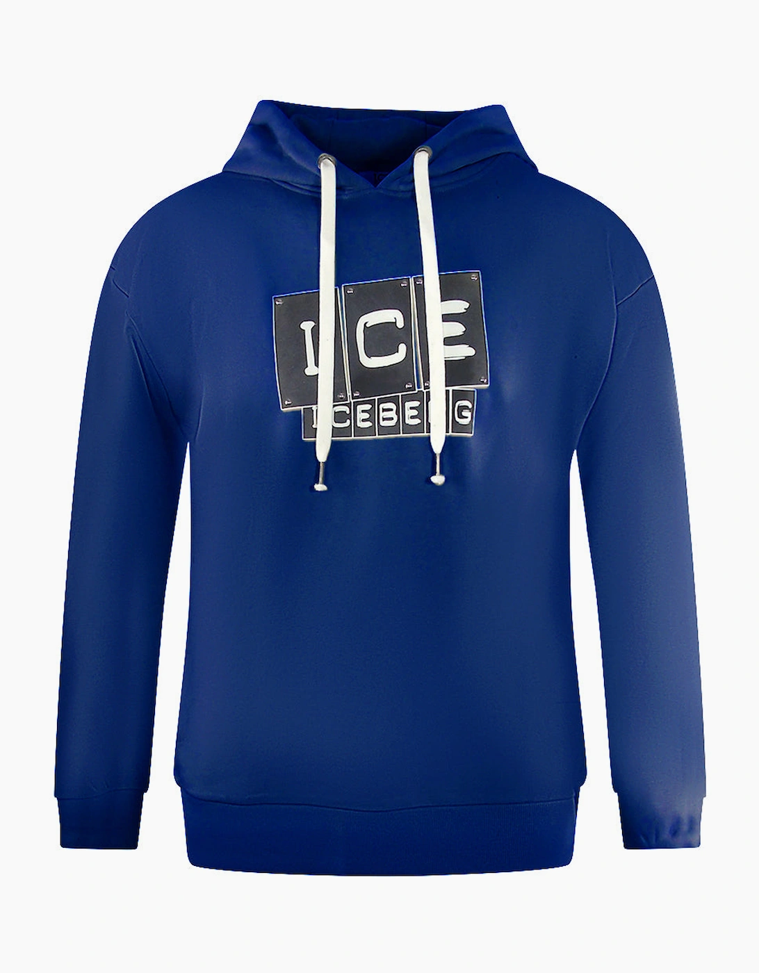 Iceberg Men's Ice Iceberg Bold Blocked Logo Blue Hoodie