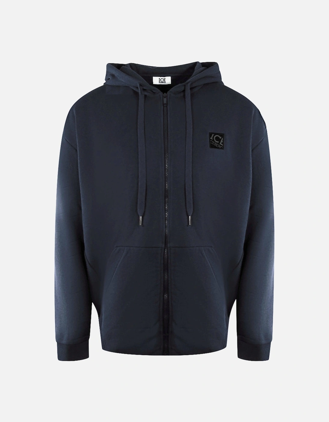 Small Block Logo Navy Blue Zip-Up Hoodie, 3 of 2
