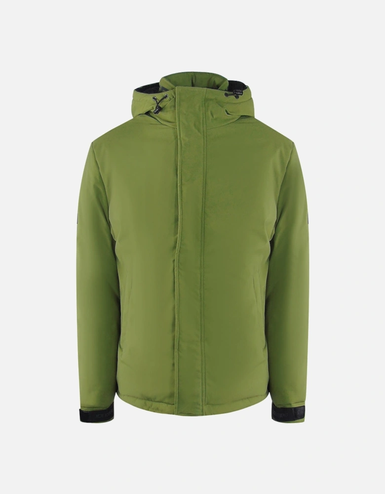 Plain Hooded Green Jacket