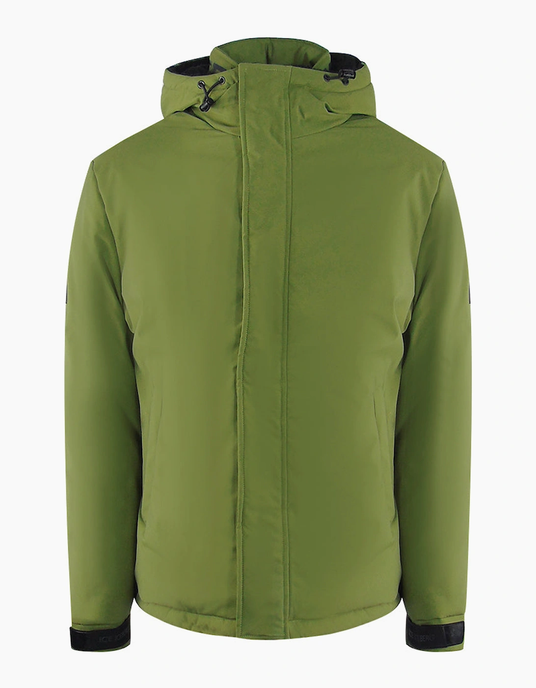 Men's Ice Iceberg Plain Hooded Green Jacket - Blue - Size: 38/Regular