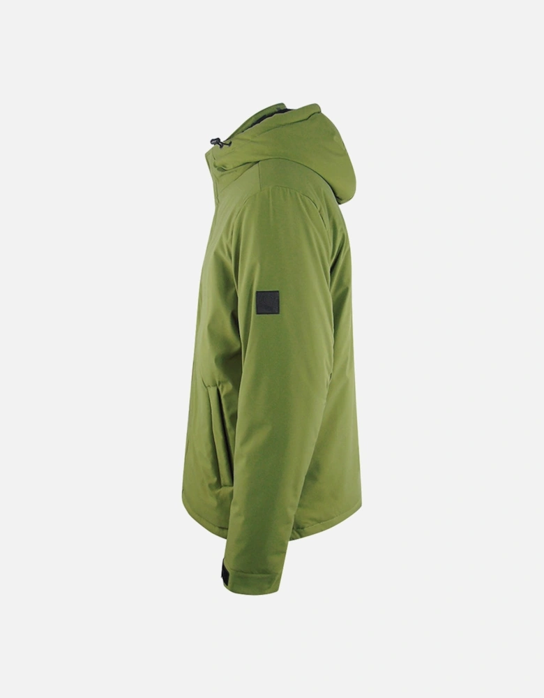 Plain Hooded Green Jacket