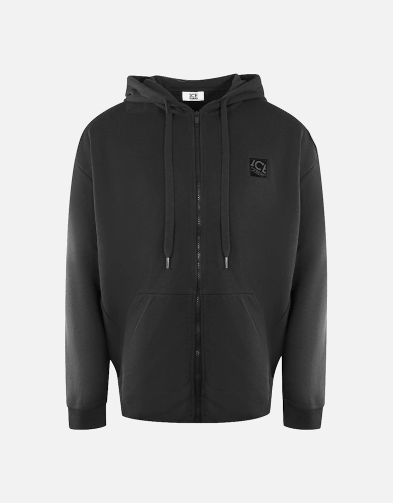 Small Block Logo Black Zip-Up Hoodie