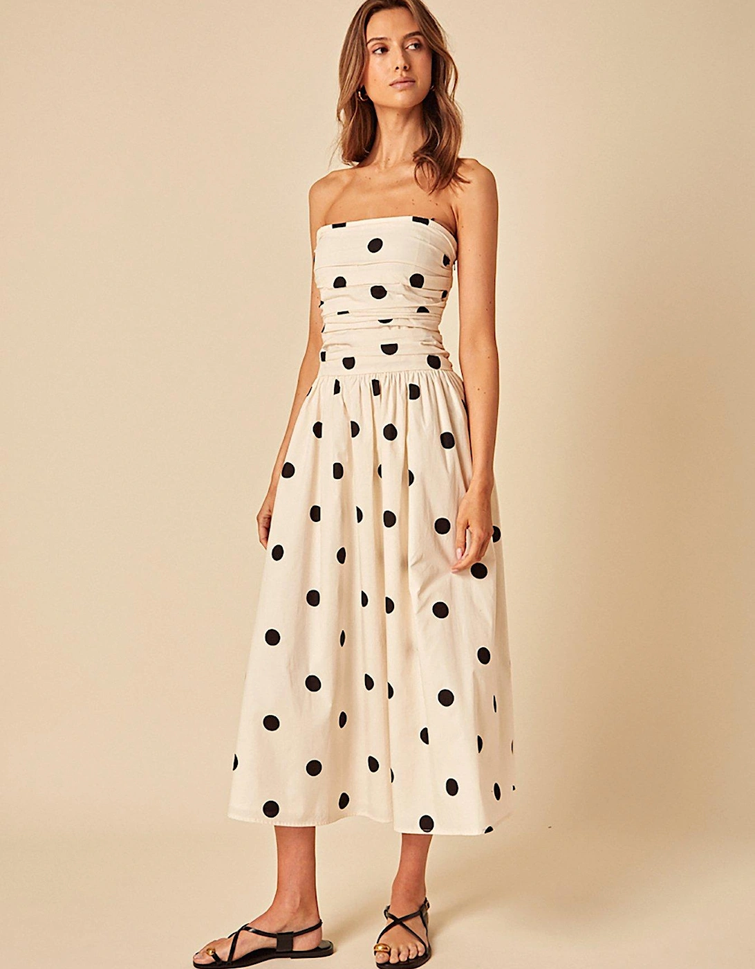 Felicity Midi Dress Large Spot - White, 2 of 1