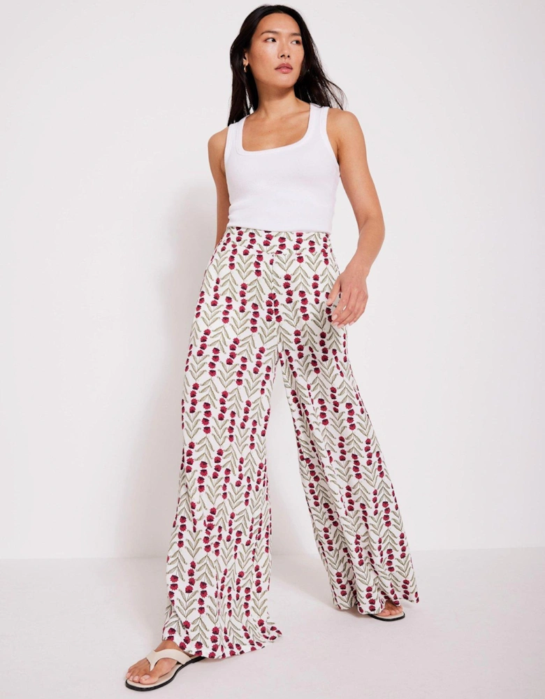 Floral Print Wide Leg Trouser