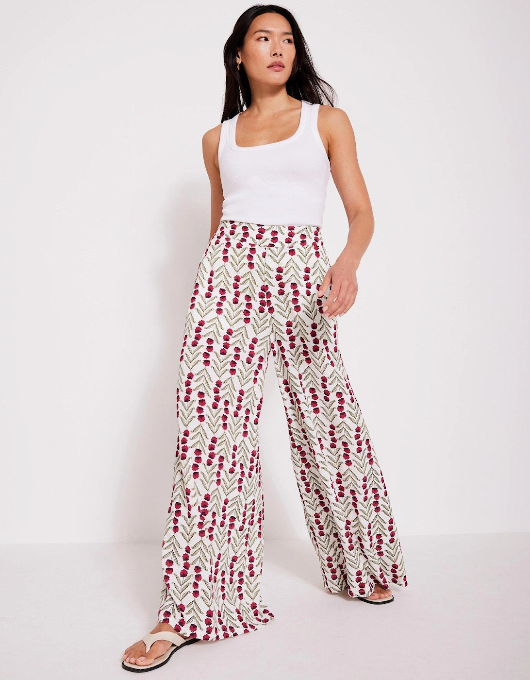 Floral Print Wide Leg Trouser, 2 of 1